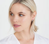 Diamonique Sterling Silver Delicate Cross Hoop Earrings